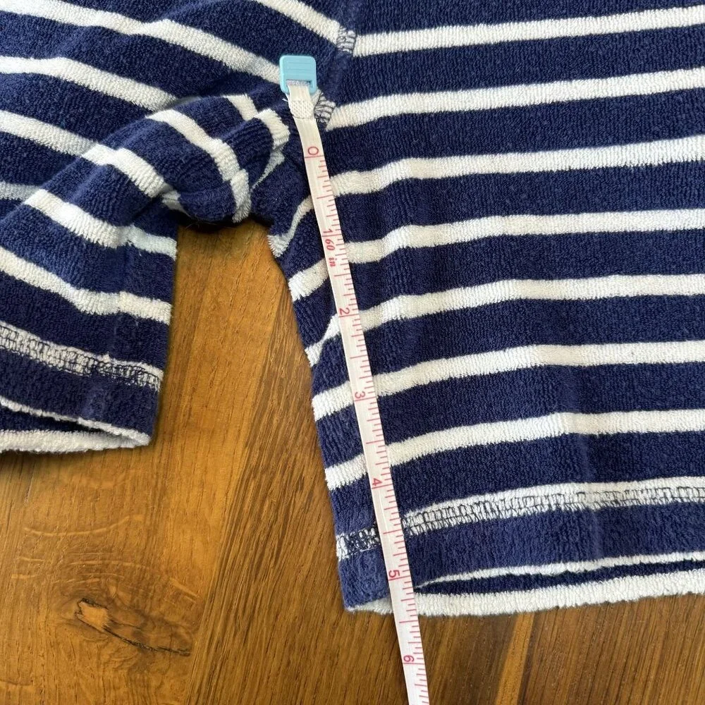 MINI BODEN Toweling Shorts Boys 7 7Y 122cm Blue White Striped Terry Cloth Short - Picture 6 of 7
